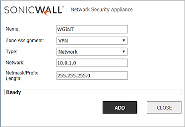 Screenshot of sonicwall. picture3, address object settings